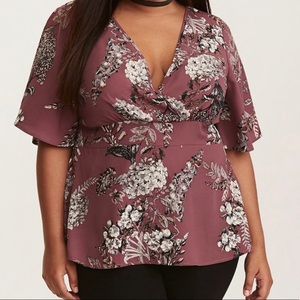 Torrid Size 1 wrap blouse NWT